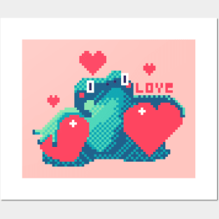 Pixel Frog Love Posters and Art